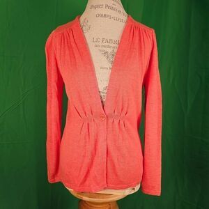 NWT Jones New York Womens Melon Linen Blend Cardigan Sweater‎ Small